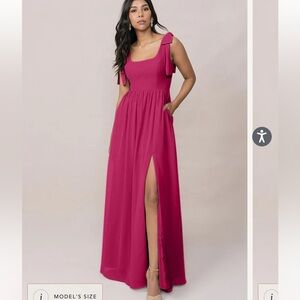 Bowie Chiffon Dress, Revelry, Hot Pink, size 14